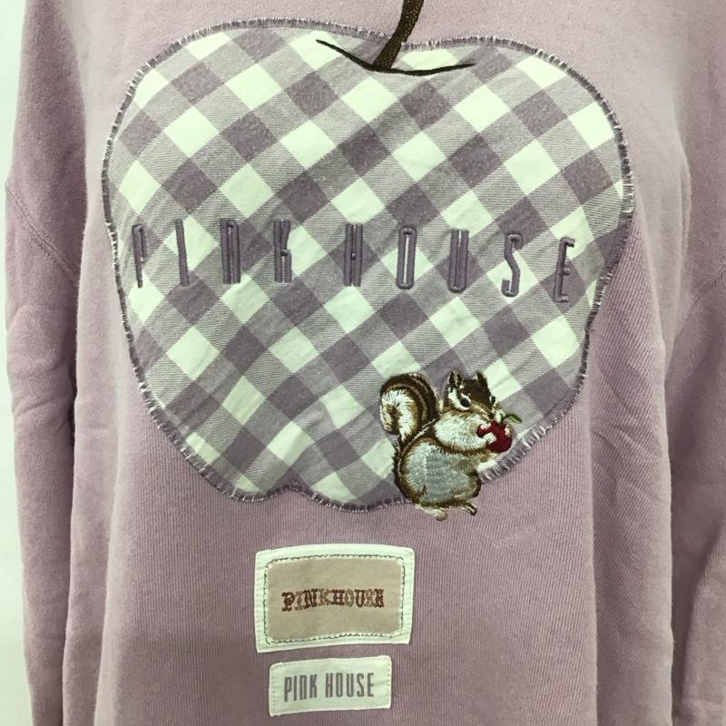 ピンクハウス PINK HOUSE トレーナー 長袖 長袖トレーナー スウェット クルーネック リブスウェットカットソー L ロゴ、文字 紫 / パープル /  レディース USED 古着 中古 10123732