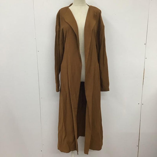 ニコアンド niko and... コート コート一般 st94ck01fl ロングコート アウター 長袖シャツジャケット 4 無地 茶 / ブラウン /  レディース USED 古着 中古 10106807