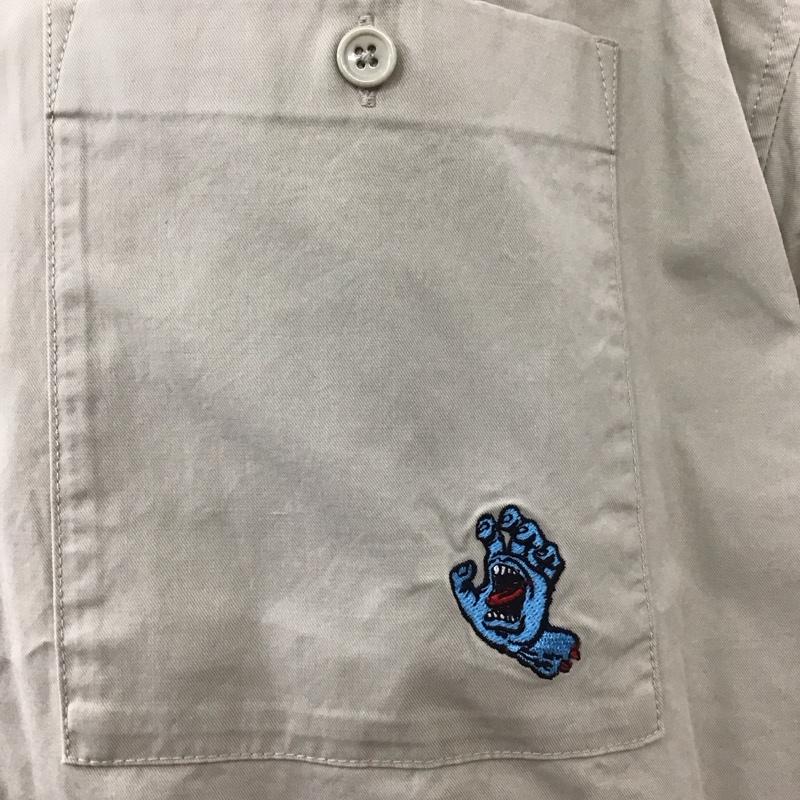 サンタクルーズ SANTA CRUZ シャツ、ブラウス 半袖 502211161 ワークシャツ 半袖シャツ カジュアルシャツ L ロゴ、文字 ベージュ / ベージュ /  メンズ USED 古着 中古 10112972