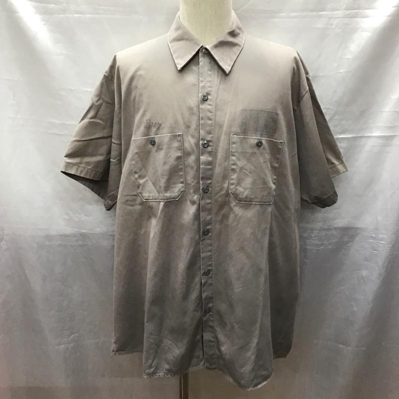 レッドキャップ RED KAP シャツ、ブラウス 半袖 半袖シャツ カラーシャツ 半袖カットソー XL 無地 灰 / グレー /  メンズ USED 古着 中古 10120508