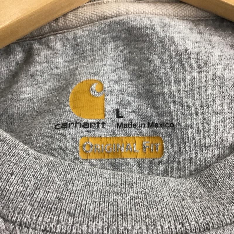 カーハート Carhartt トレーナー 長袖 長袖トレーナー スウェット クルーネック プルオーバー L 無地 灰 / グレー /  メンズ USED 古着 中古 10143215