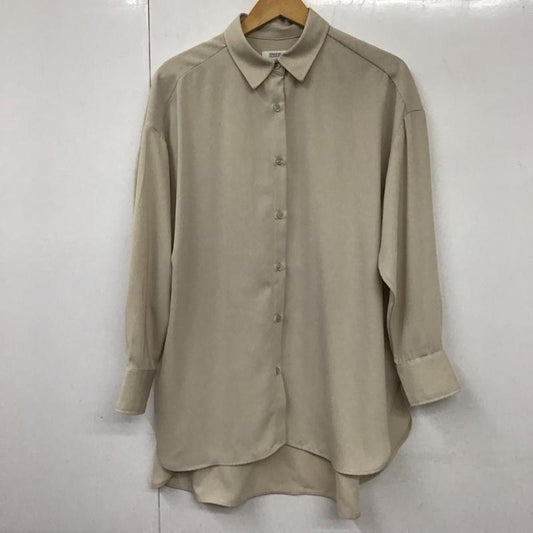 ローリーズファーム LOWRYS FARM シャツ、ブラウス 長袖 LF623014AD ロング丈 L 無地 ベージュ / ベージュ /  レディース USED 古着 中古 10130797