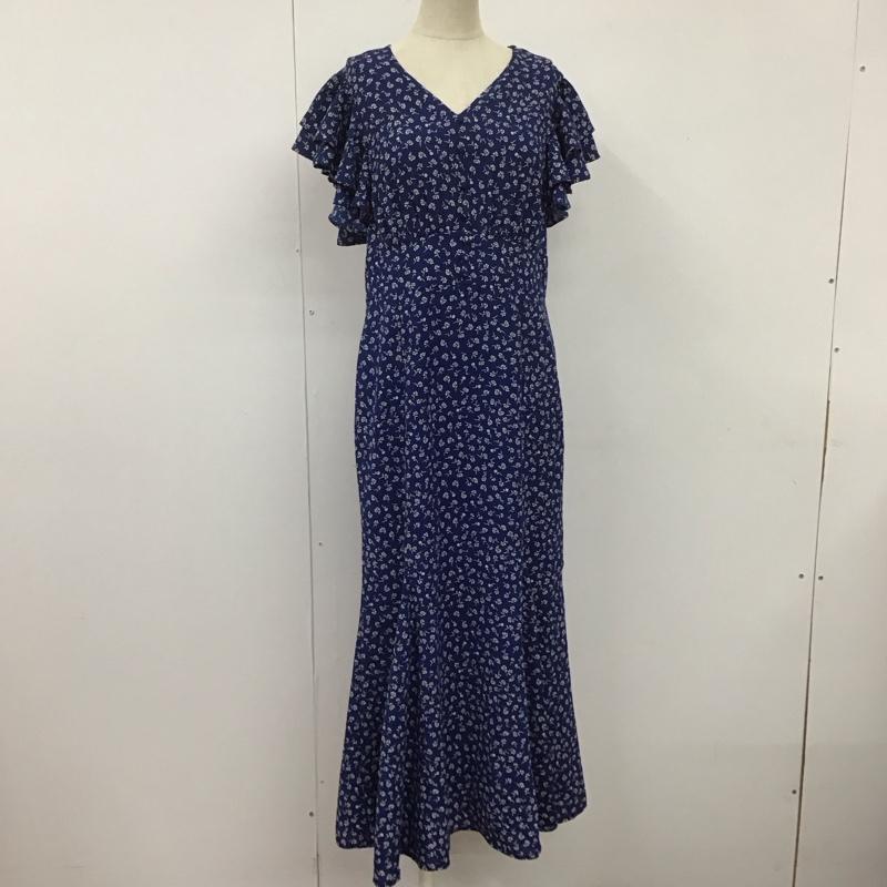 スライ SLY ワンピース ロングスカート 030FSR33-4720 TINY FLOWER FRILL OP Vネック タグ付き 1 花柄 紺 / ネイビー /  レディース USED 古着 中古 10108231