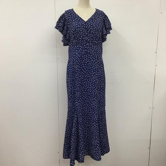 スライ SLY ワンピース ロングスカート 030FSR33-4720 TINY FLOWER FRILL OP Vネック タグ付き 1 花柄 紺 / ネイビー /  レディース USED 古着 中古 10108231