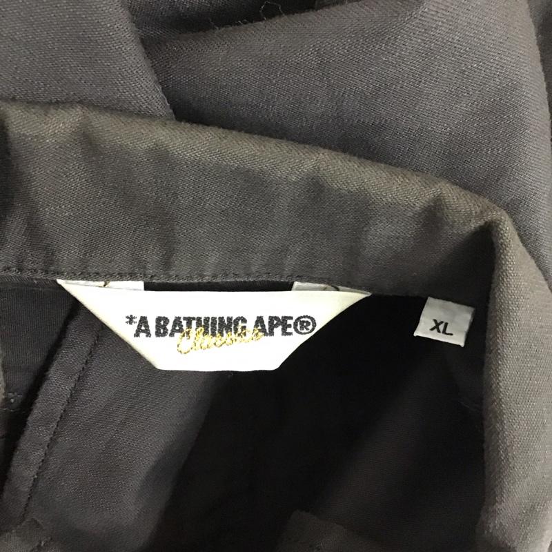 アベイシングエイプ A BATHING APE ジャケット、上着 ジャケット、ブレザー 長袖シャツ カラーシャツ ポケットシャツ 長袖カットソー XL プリント 黒 / ブラック /  メンズ USED 古着 中古 10118075