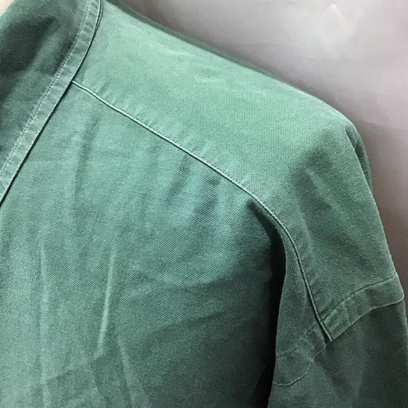 ラルフローレン RALPHLAUREN シャツ、ブラウス 長袖 長袖シャツ カラーシャツ ポケットシャツ 長袖カットソー 80S 緑タグ L ロゴ、文字 緑 / グリーン /  メンズ USED 古着 中古 10117447