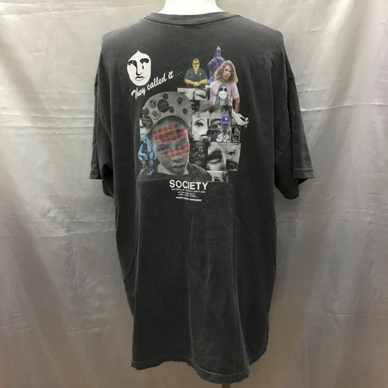 ファッキンオーサム FUCKING AWESOME Tシャツ 半袖 半袖カットソー プリントTシャツ クルーネックカットソー XL ロゴ、文字 黒 / ブラック /  メンズ USED 古着 中古 10116724