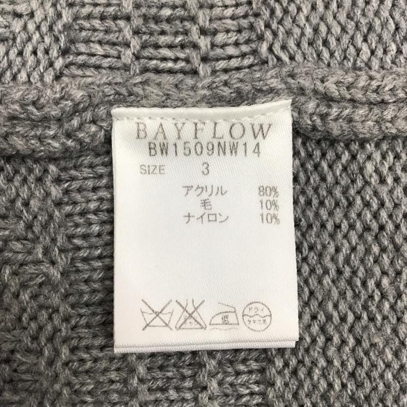 ベイフロー BAYFLOW ニット、セーター 半袖 半袖ニットカーディガン 前ボタン カジュアルカーディガン 3 無地 灰 / グレー /  メンズ USED 古着 中古 10114866