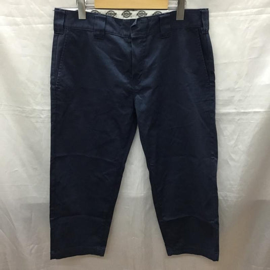 ディッキーズ Dickies パンツ デニム、ジーンズ dk006282 TCツイルストレッチクロップドパンツ7分丈 ワークパンツ 32インチ 無地 紺 / ネイビー /  メンズ USED 古着 中古 10118664