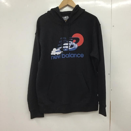 ニューバランス New Balance パーカー 長袖 長袖パーカー プルオーバーパーカー スウェット S ロゴ、文字 黒 / ブラック /  メンズ USED 古着 中古 10147025