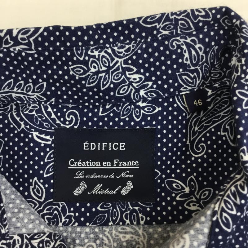 エディフィス EDIFICE シャツ、ブラウス 長袖 46 ペイズリー 青 / ブルー /  メンズ USED 古着 中古 10140069