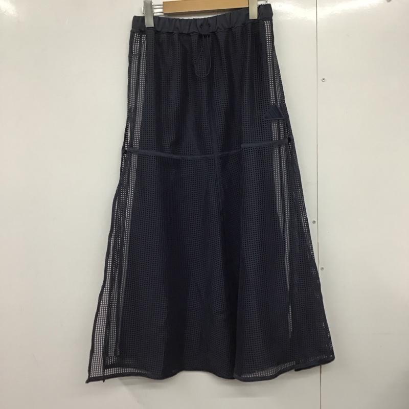 アディダス adidas スカート ロングスカート JN9985 LUXFLOW カジュアル ウーブンレイヤードスカート L 無地 紺 / ネイビー /  レディース USED 古着 中古 10142779