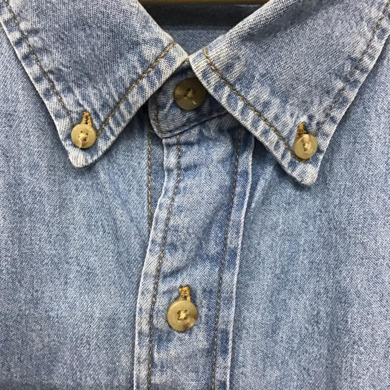 古着 USED シャツ、ブラウス 半袖 半袖シャツ ボタンダウンシャツ カラーシャツ 無地 インディゴ / インディゴ /  メンズ USED 古着 中古 10133672