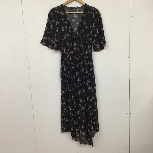 ザラベーシック ZARA BASIC ワンピース ロングスカート 半袖ロングワンピース フレアスカート ウエスト切り替え XS プリント マルチカラー / マルチカラー /  レディース USED 古着 中古 10136027