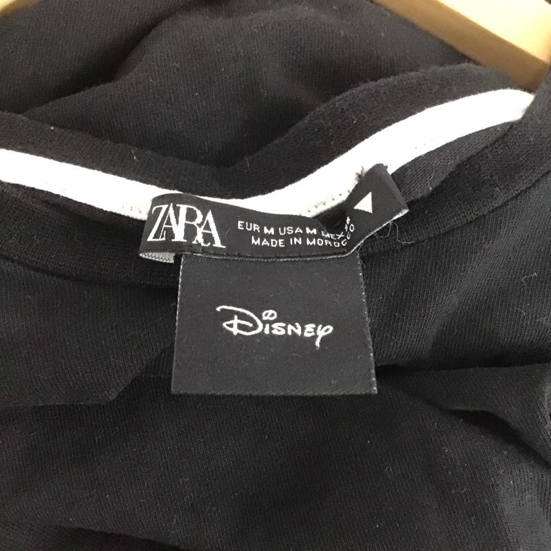 ザラ ZARA Tシャツ 半袖 0085 802 800 クルーネック ディズニー ミッキーマウス M キャラクター 黒 / ブラック /  レディース USED 古着 中古 10138871