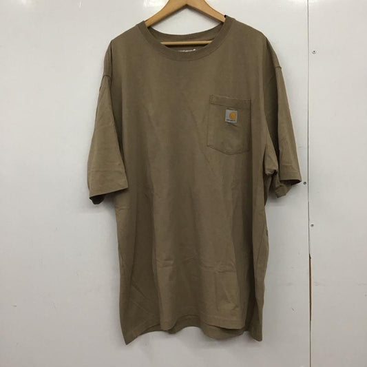 カーハート Carhartt Tシャツ 半袖 半袖カットソー プリントTシャツ クルーネックカットソー XL ロゴ、文字 ベージュ / ベージュ /  メンズ USED 古着 中古 10149280