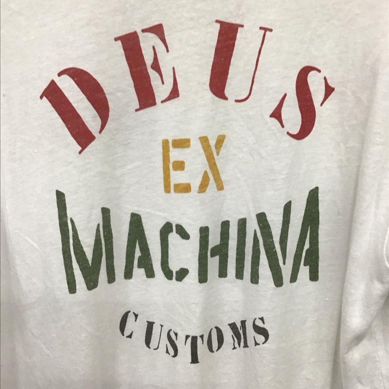 デウスエクスマキナ DEUS EX MACHINA Tシャツ 半袖 半袖カットソー プリントTシャツ クルーネックカットソー XS ロゴ、文字 白 / ホワイト /  メンズ USED 古着 中古 10132414