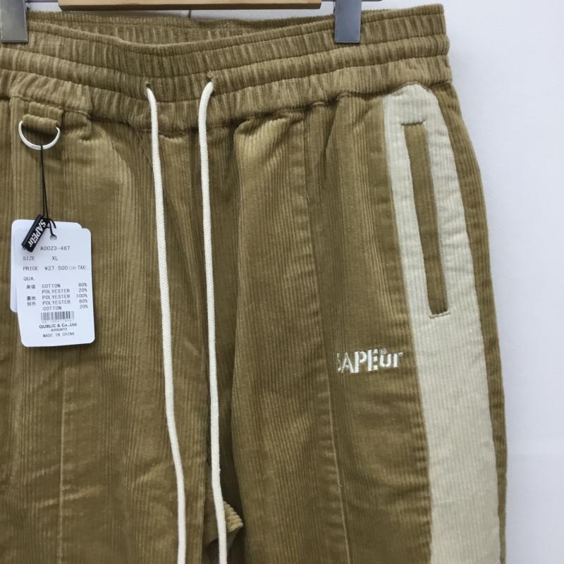 サプール SAPEur パンツ ワークパンツ、ペインターパンツ A0023-487 CORDUROY PANTS XL ロゴ、文字 茶 / ブラウン / X ベージュ / ベージュ /  メンズ USED 古着 中古 10143955