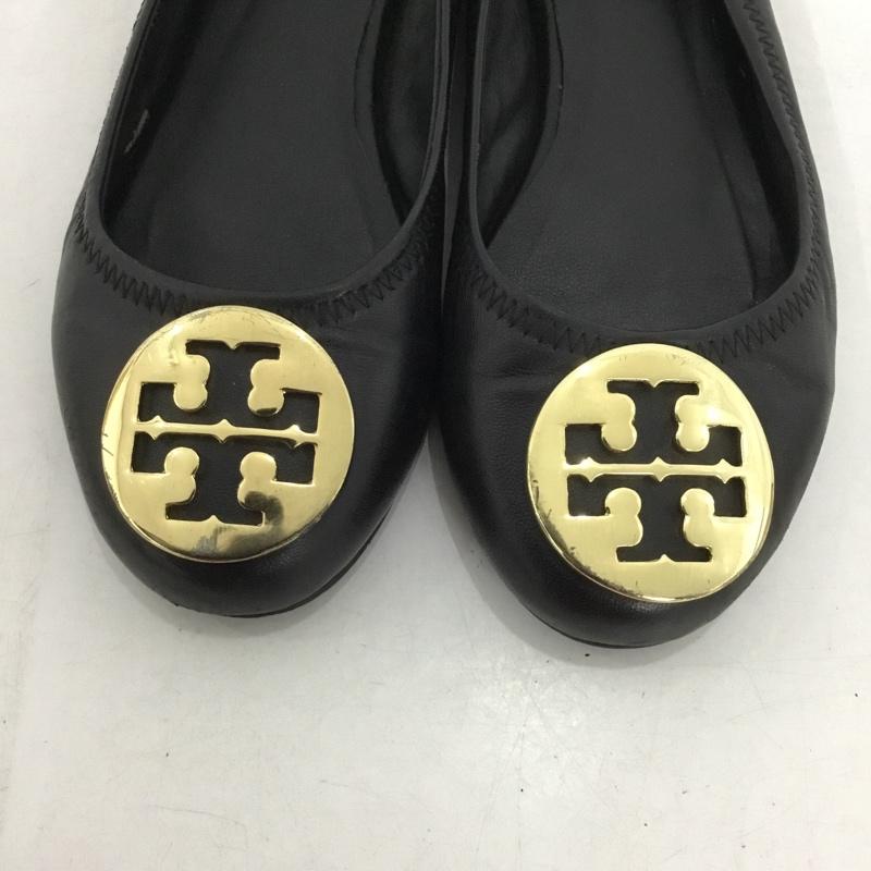 トリーバーチ TORY BURCH パンプス パンプス フラットシューズ ロゴ、文字 黒 / ブラック / X 金 / ゴールド /  レディース USED 古着 中古 10149814