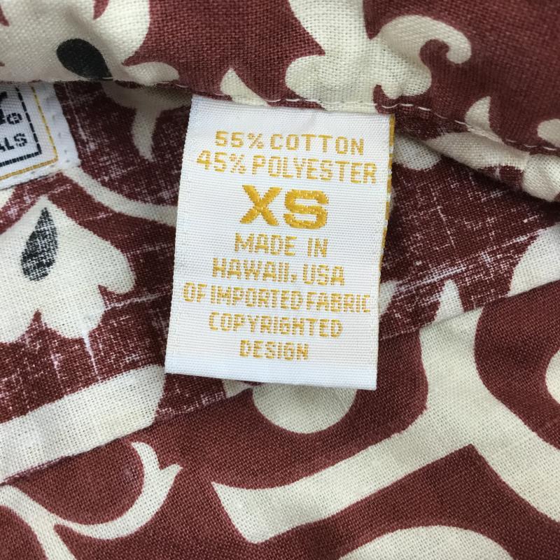レインスプーナー reyn spooner シャツ、ブラウス 半袖 アロハシャツ　金タグ　ゴールドタグ XS 白 / ホワイト / X ボルドー / ボルドー / X 赤 / レッド /  メンズ USED 古着 中古 10130231