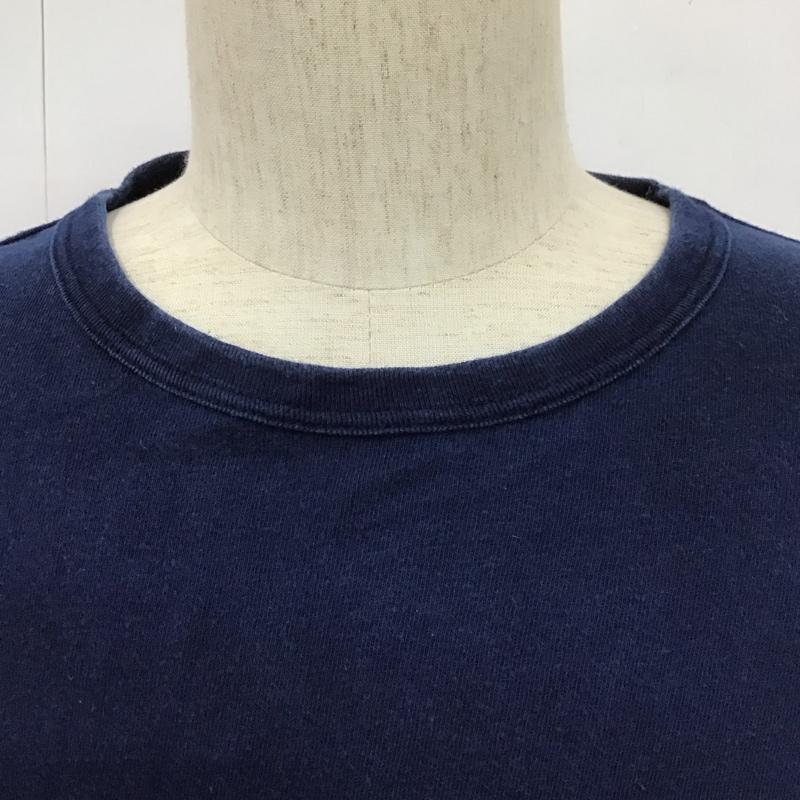 桃太郎ジーンズ MOMOTARO JEANS Tシャツ 半袖 半袖カットソー プリントTシャツ クルーネックカットソー XL ロゴ、文字 紺 / ネイビー /  メンズ USED 古着 中古 10107129