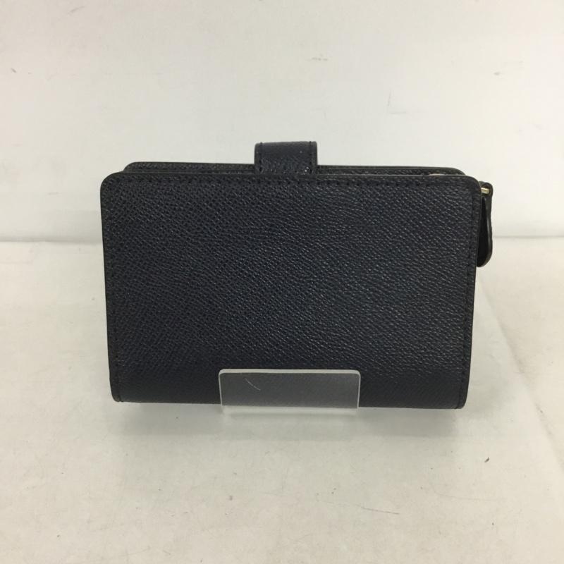 コーチ COACH 財布 二つ折り ロゴ、文字 紺 / ネイビー /  レディース USED 古着 中古 10138846