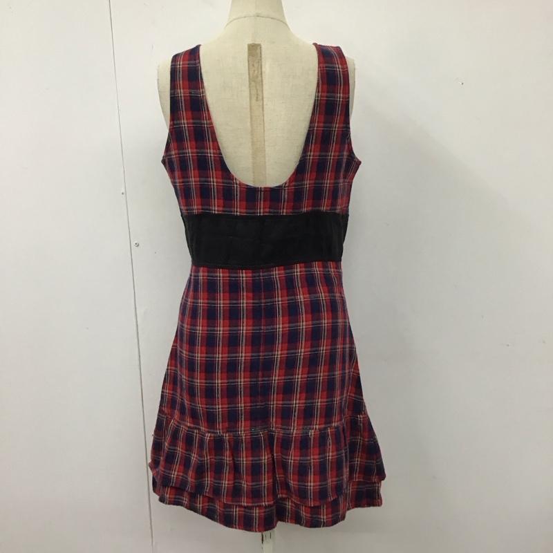 トミー ジーンズ TOMMY JEANS ワンピース ミニスカート 224-913204-720 Uネック ノースリーブ フリル M チェック マルチカラー / マルチカラー /  レディース USED 古着 中古 10115473