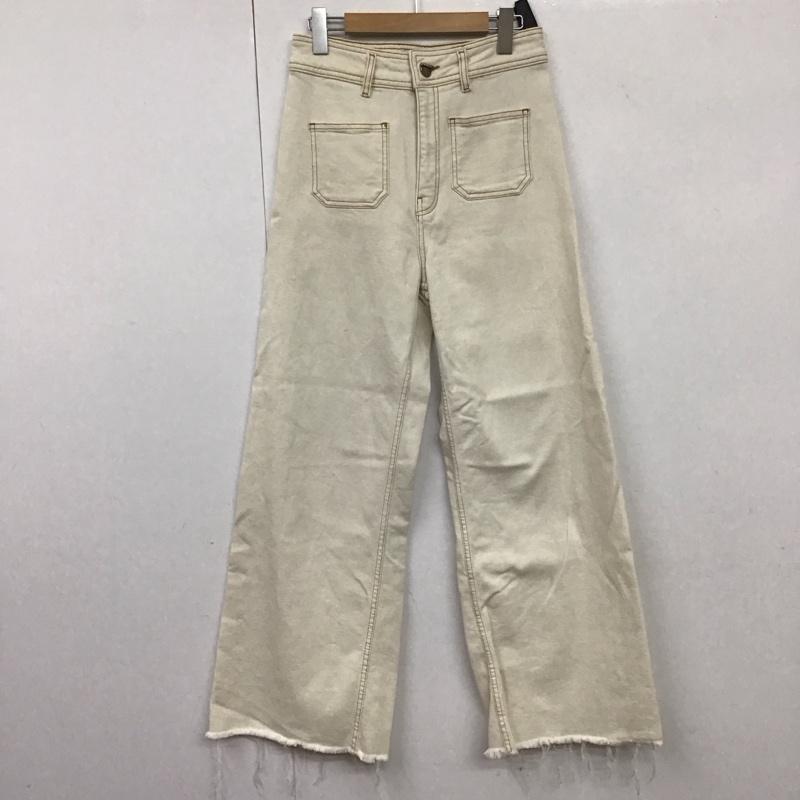 ザラ ZARA パンツ デニム、ジーンズ ワイド 38 無地 白 / ホワイト /  レディース USED 古着 中古 10130309