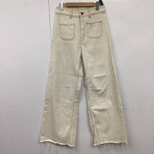 ザラ ZARA パンツ デニム、ジーンズ ワイド 38 無地 白 / ホワイト /  レディース USED 古着 中古 10130309