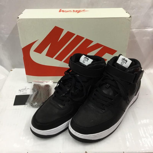 ナイキ NIKE スニーカー スニーカー DJ7840-001 AIR FORCE 1 07 MID SP STUSSY 29cm 箱有 29.0cm ロゴ、文字 黒 / ブラック / X 白 / ホワイト /  メンズ USED 古着 中古 10106044