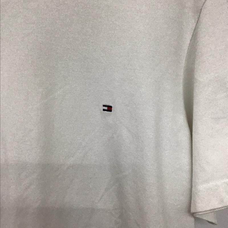 トミーヒルフィガー TOMMY HILFIGER Tシャツ 半袖 半袖カットソー 無地Tシャツ クルーネックカットソー XL ロゴ、文字 白 / ホワイト /  メンズ USED 古着 中古 10132420