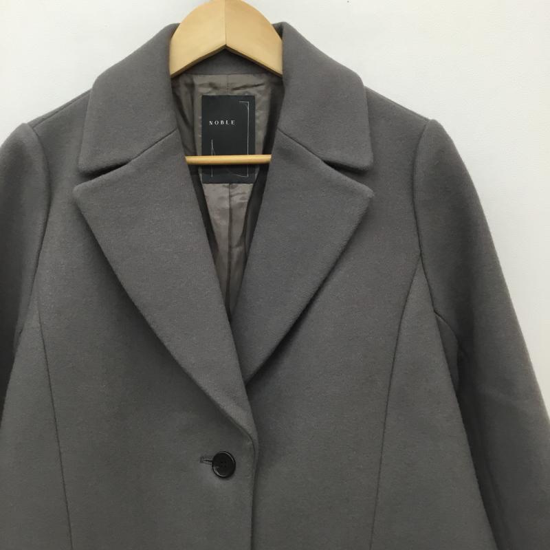 ノーブル NOBLE コート コート一般 40 無地 グレージュ / グレージュ / X チャコールグレー / チャコールグレー /  レディース USED 古着 中古 10142540