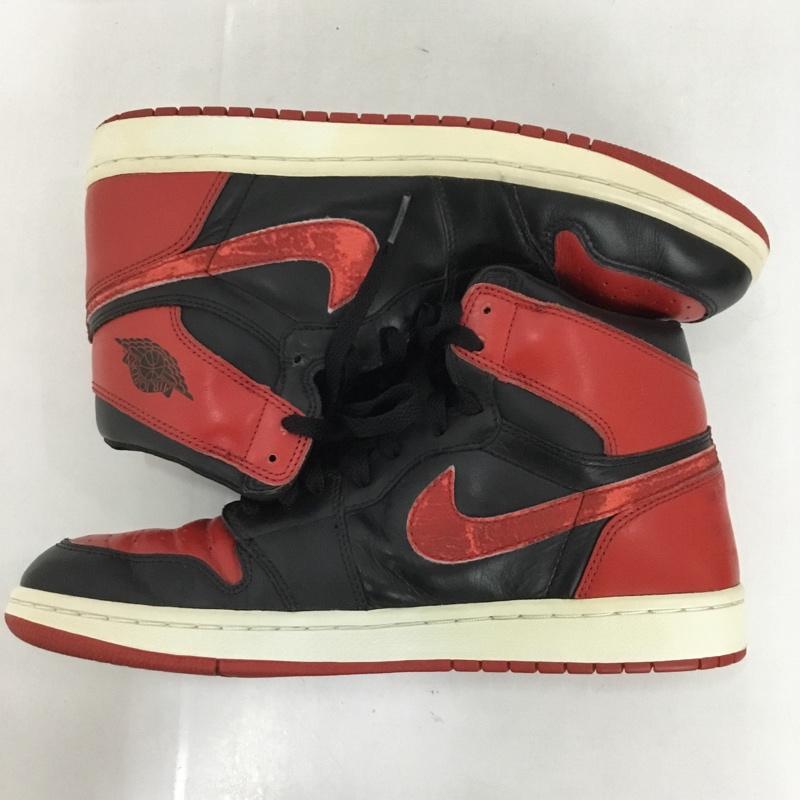 ナイキ NIKE スニーカー スニーカー 136066 061 AIR JORDAN 1 RETRO 28cm 箱有 28.0cm ロゴ、文字 黒 / ブラック / X 赤 / レッド /  メンズ USED 古着 中古 10124856