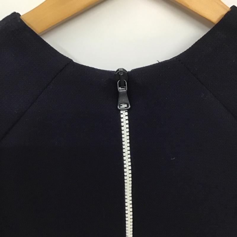 ザラ ZARA ワンピース ひざ丈スカート 7642 023 401 半袖 S 無地 紺 / ネイビー /  レディース USED 古着 中古 10139152