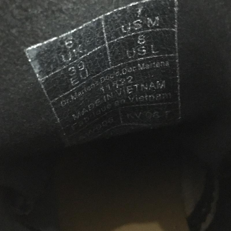 ドクターマーチン Dr.Martens ブーツ 一般 11822 8ホール レースアップブーツ UK6 US：8 ロゴ、文字 黒 / ブラック / X 黄 / イエロー /  レディース USED 古着 中古 10128986