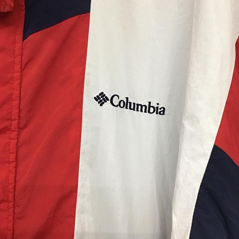 コロンビア Columbia ジャケット、上着 ジャンパー、ブルゾン 218 pm3403 ナイロンジャケット ジップアップジャケット アウター L ロゴ、文字 白 / ホワイト / X 赤 / レッド / X 紺 / ネイビー /  メンズ USED 古着 中古 10132330