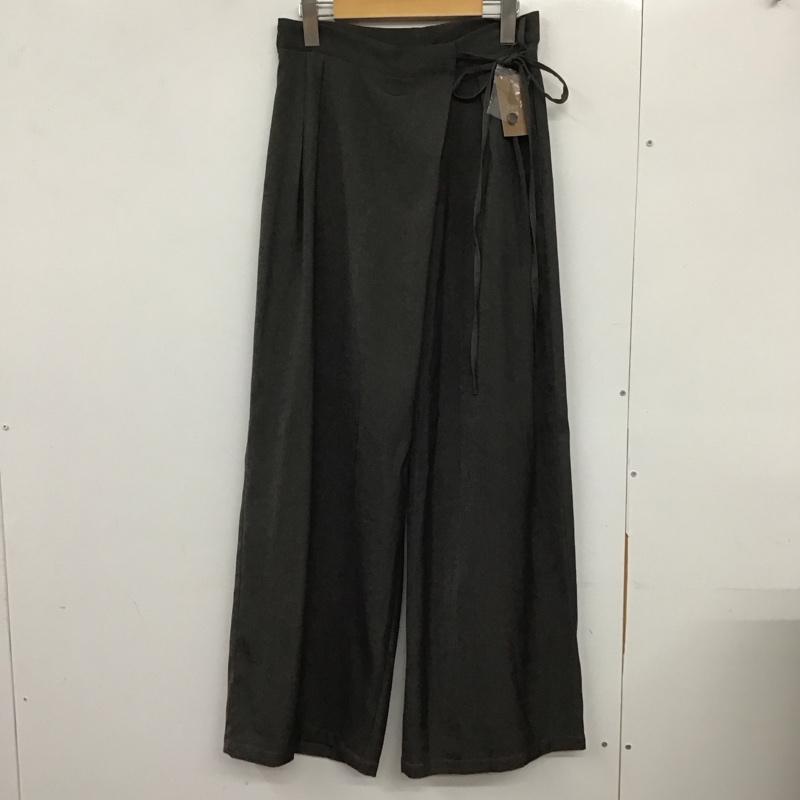 アプレジュール apres jour ボトムス ボトムス ラップリボンワイドパンツ タグ付 LL 無地 チャコールグレー / チャコールグレー /  レディース USED 古着 中古 10132755