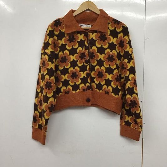 ザラ ZARA カーディガン 長袖 長袖カーディガン 前ボタン ニットカーディガン M 総柄 マルチカラー / マルチカラー /  レディース USED 古着 中古 10145130