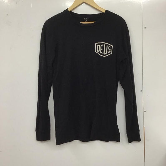 デウスエクスマキナ DEUS EX MACHINA カットソー 長袖 長袖カットソー プリントカットソー クルーネック XS ロゴ、文字 黒 / ブラック /  メンズ USED 古着 中古 10128781