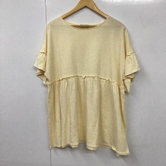 サマンサモスモス Samansa Mos2 カットソー 半袖 2200425 ブラウスみたいなフリルカットTシャツ FREE 無地 黄 / イエロー /  レディース USED 古着 中古 10131104