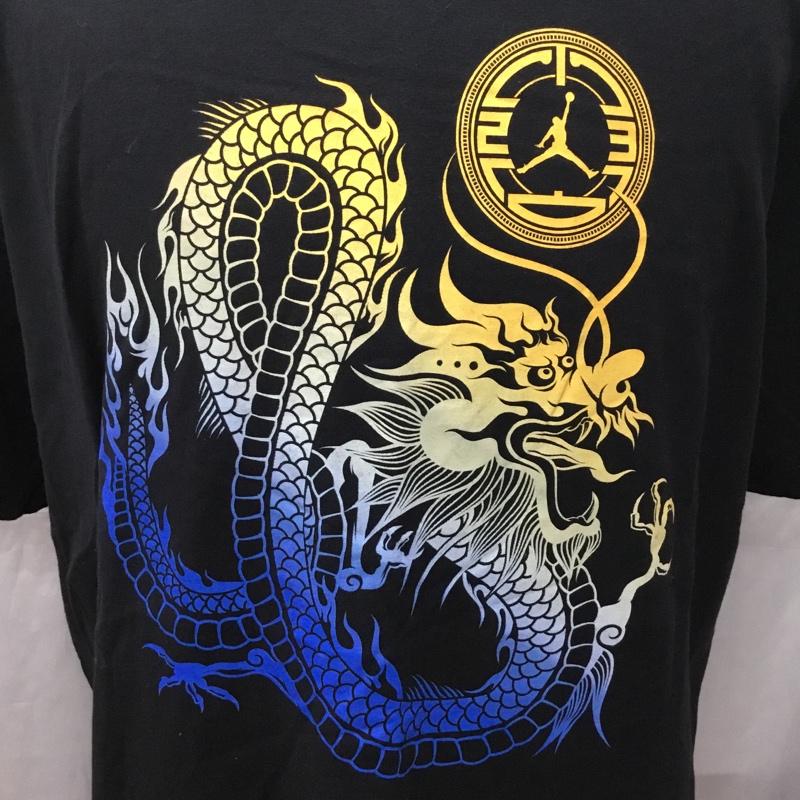 ジョーダンブランド JORDAN BRAND Tシャツ 半袖 半袖カットソー プリントTシャツ クルーネックカットソー スポーツウェア XL プリント 黒 / ブラック /  メンズ USED 古着 中古 10111311
