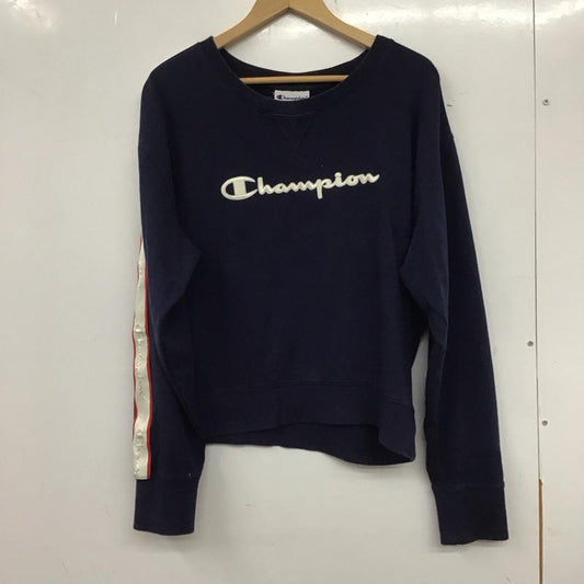 チャンピオン Campion トレーナー 長袖 L 無地 紺 / ネイビー /  レディース USED 古着 中古 10139501