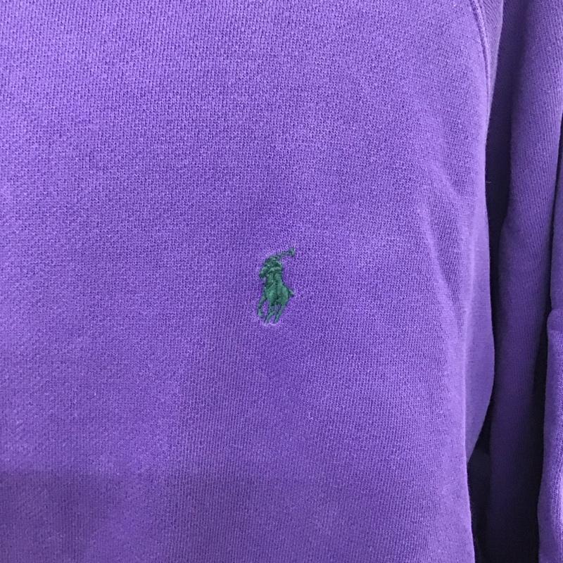 ポロバイラルフローレン Polo by RALPH LAUREN トレーナー 長袖 スウェット 裏起毛 L ワンポイント 紫 / パープル /  メンズ USED 古着 中古 10124954