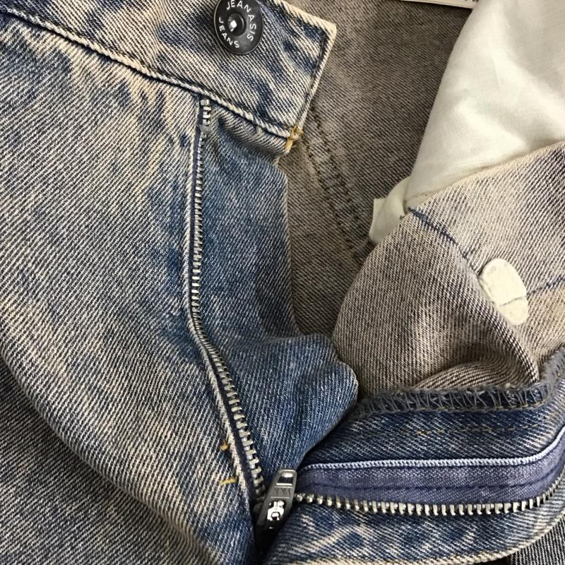 ジーナシス JEANASIS パンツ デニム、ジーンズ JS050892AA ワイドパンツ タックデニムワイドパンツ M 無地 水色 / ライトブルー /  レディース USED 古着 中古 10129774