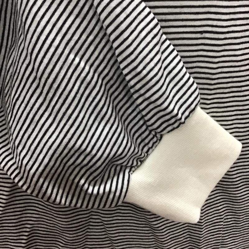 オーエヌシーメリノ ONC MERINO Tシャツ 長袖 クルーネック ウール 3 ボーダー柄 白 / ホワイト / X 黒 / ブラック /  メンズ USED 古着 中古 10114243