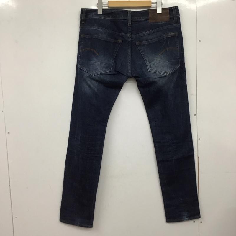 ジースターロゥ G-STAR RAW パンツ デニム、ジーンズ デニムパンツ スリムパンツ カジュアルパンツ ストレッチパンツ 34インチ ロゴ、文字 インディゴ / インディゴ /  メンズ USED 古着 中古 10148272