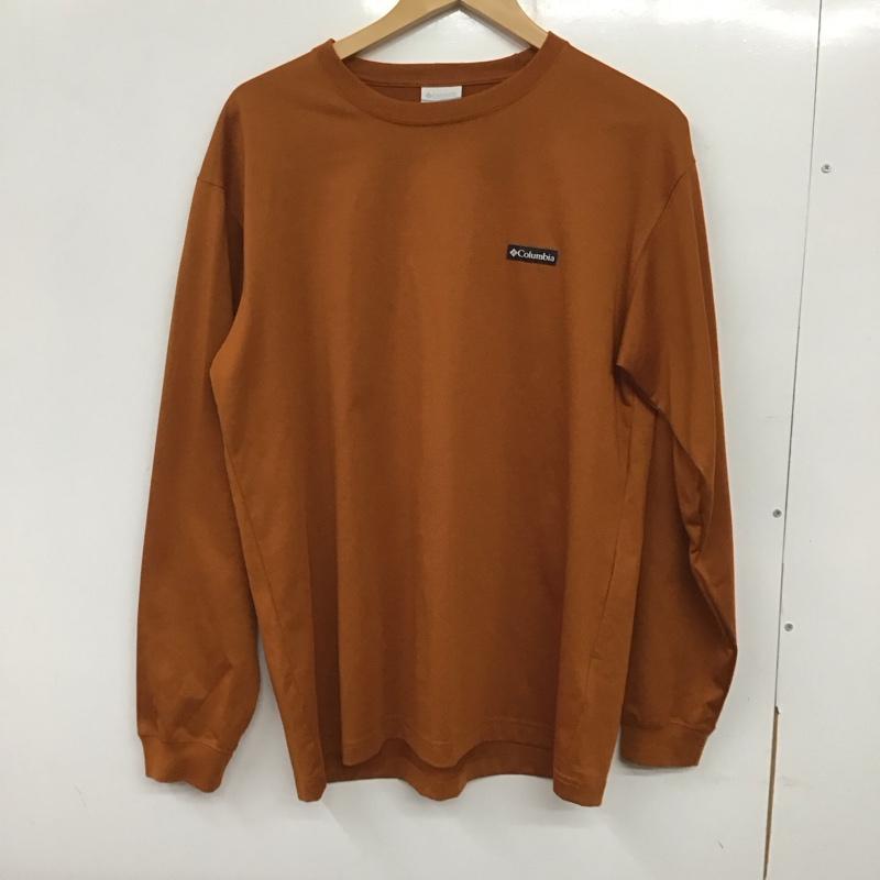 コロンビア Columbia カットソー 長袖 222 pm0476 長袖カットソー プリントTシャツ バックプリントT XL ロゴ、文字 キャメル / キャメル /  メンズ USED 古着 中古 10136564