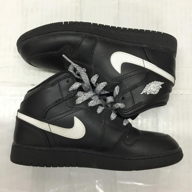 ナイキ NIKE スニーカー スニーカー 554725-049 AIR JORDAN 1 MID BG 22.5cm 22.5cm ロゴ、文字 黒 / ブラック /  レディース USED 古着 中古 10118936