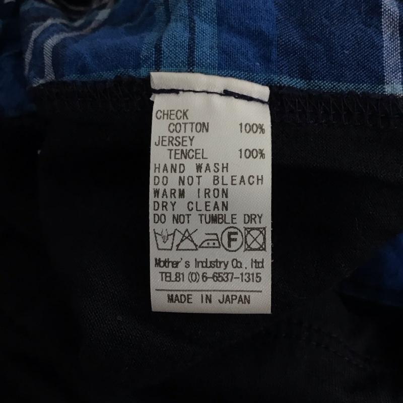 ミディウミ MidiUmi ワンピース ひざ丈スカート 無地 X チェック 青 / ブルー / X 紺 / ネイビー /  レディース USED 古着 中古 10150397