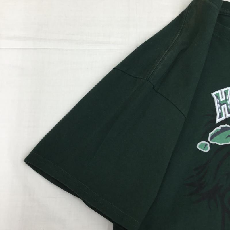 ヘインズ HANES Tシャツ 半袖 L ロゴ、文字 緑 / グリーン /  メンズ USED 古着 中古 10134377